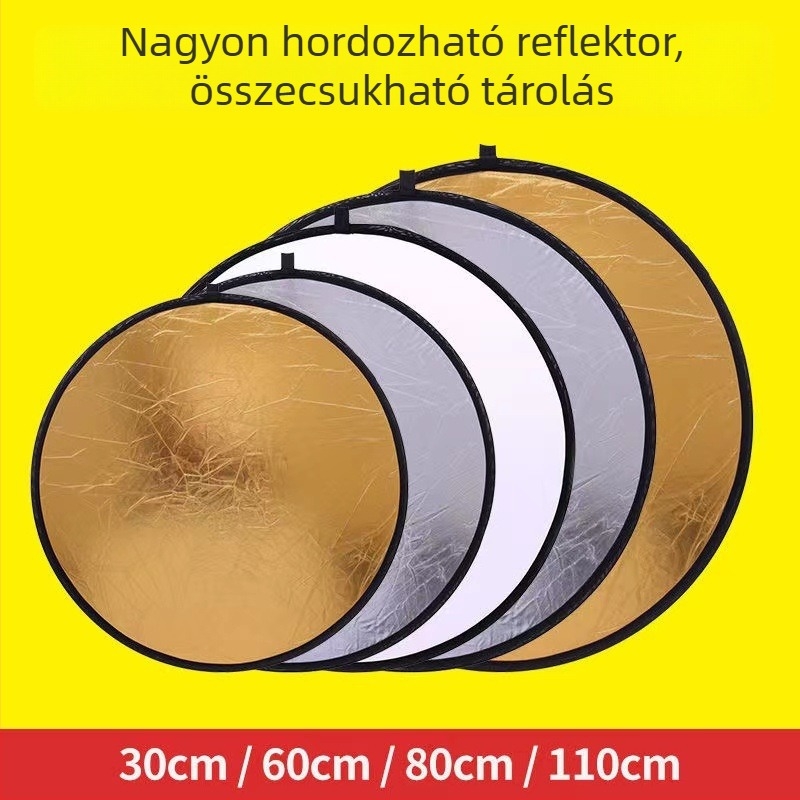 Hordozható 5-az-1-ben fotóreflektor Oxford anyagból, tömeg 0,4 kg, tartozékkal: hordtáska és háttérpanel