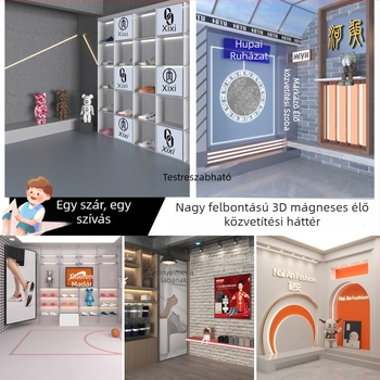 Élő stúdió 3D háttere | Mágneses rögzítésű, levehető háttértapéta | Márka Hui Photography | Engedélyezett magánmárkák: Igen