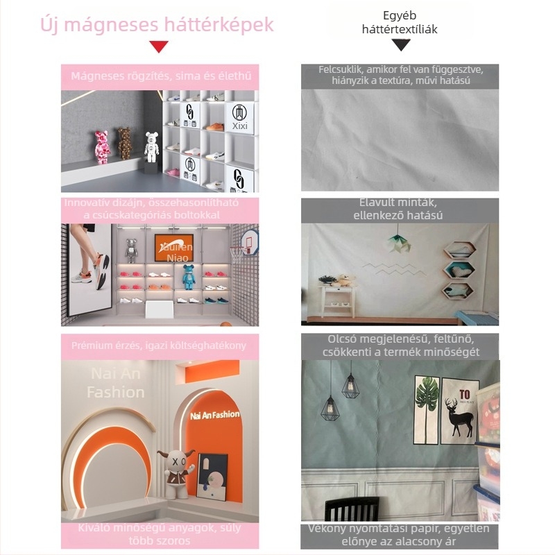 Élő stúdió 3D háttere | Mágneses rögzítésű, levehető háttértapéta | Márka Hui Photography | Engedélyezett magánmárkák: Igen