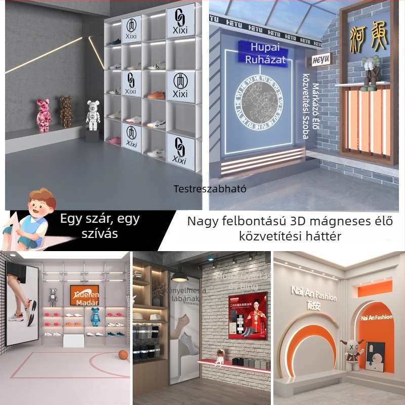 Élő stúdió 3D háttere | Mágneses rögzítésű, levehető háttértapéta | Márka Hui Photography | Engedélyezett magánmárkák: Igen