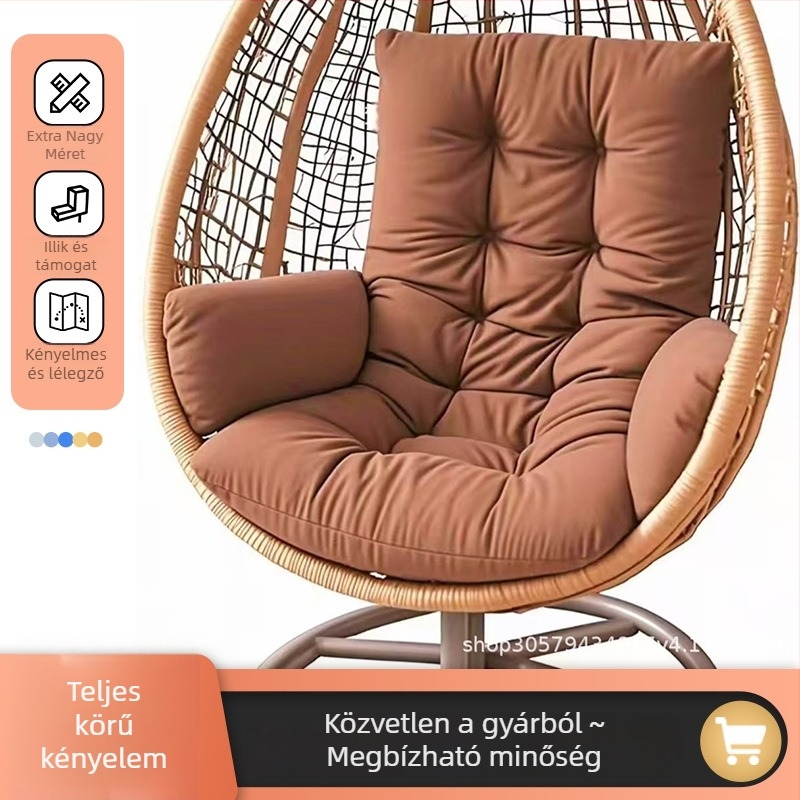Egyszemélyes függőszék ülőpárna, vastagított és megnagyobbított kivitel, puha textil párna