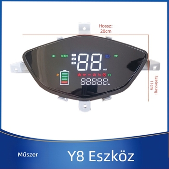 Y8 műszer elektromos járművekhez – milliméteres pontosság; alkalmas elektromos autókra és motorkerékpárokra; testreszabás elérhető.