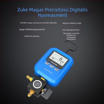 Zoke zk-519 digitális nyomásmérő autóklímához, hűtőközeg töltéshez