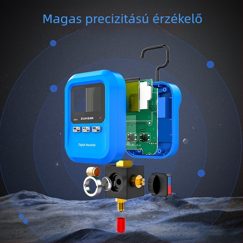 Zoke zk-519 digitális nyomásmérő autóklímához, hűtőközeg töltéshez