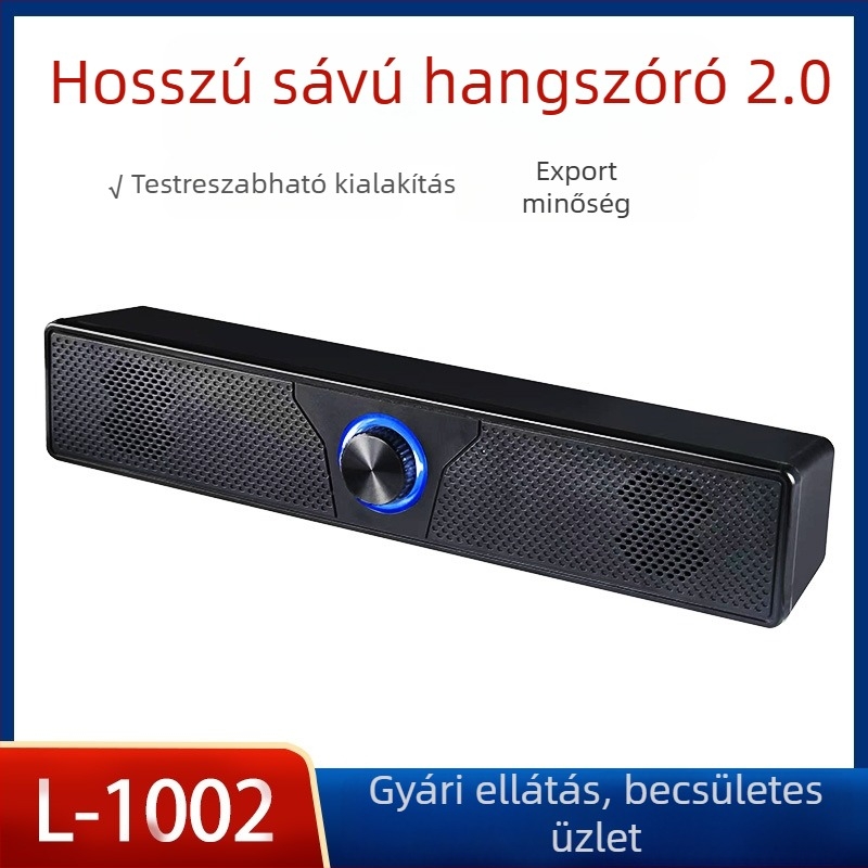 Új hosszú számítógépes hangszóró – Multimédiás, vezetékes, laptophoz és asztali számítógéphez, beltéri és kültéri használatra