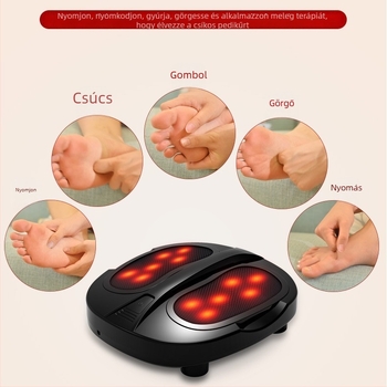 Lábtámasz masszírozó vezeték nélküli távirányítóval, időzítővel, dagasztó masszázs, intelligens fűtés, vibráció és levegőnyomás
