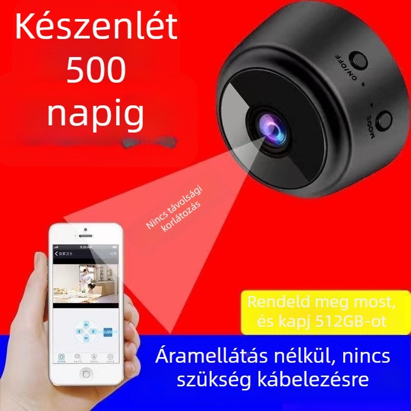 Otthoni vezeték nélküli kamera HD éjszakai látással, telepítés nélkül és csatlakozás nélküli