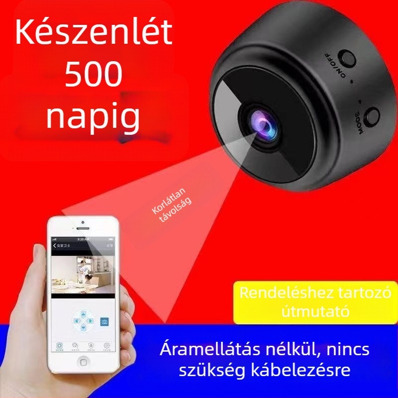 Otthoni vezeték nélküli kamera HD éjszakai látással, telepítés nélkül és csatlakozás nélküli