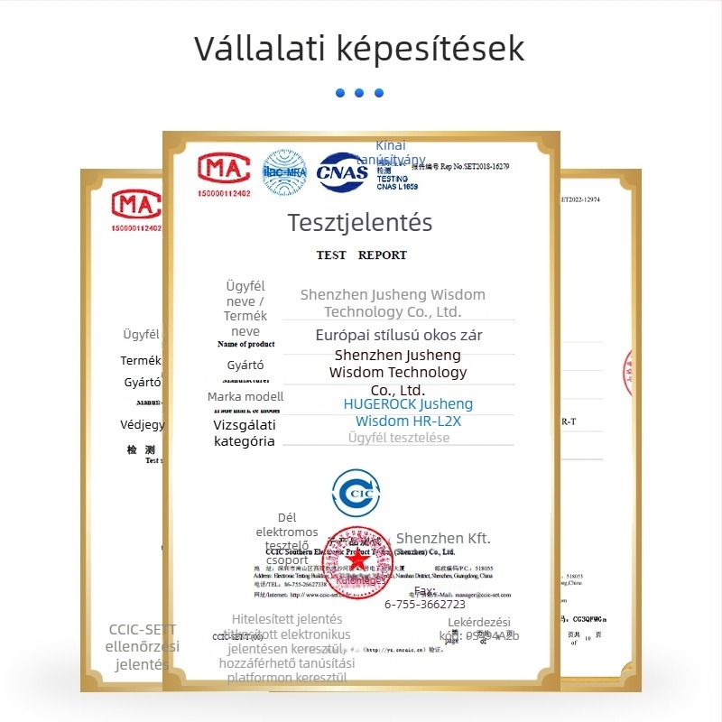 Okos ajtózár ujjlenyomat- és arcfelismeréssel, videó-interkommal, modell D2r-t, 100 ujjlenyomat tárolás, szkenner <0,5 s, >100000 nyitási ciklus, működési hőmérséklet -35°C-tól 75°C-ig