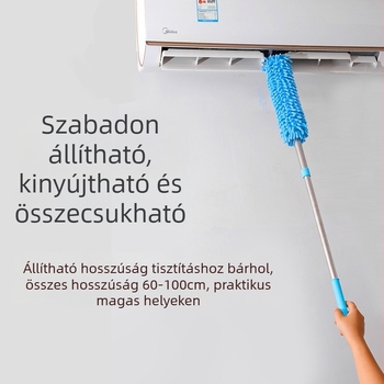 Chenille behúzható por-eltávolító kefével, kerek fejű, otthonra és autóra, billentyűzet közötti résekhez