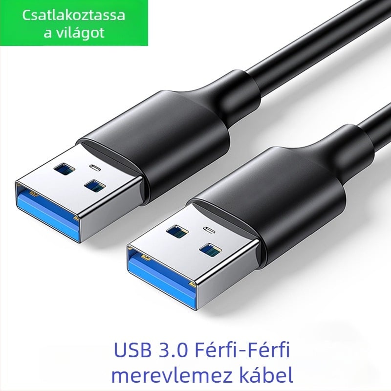 USB 3.0 A-to-A adatkábel PC/noteszgéphez, gyors átvitel, rézmag