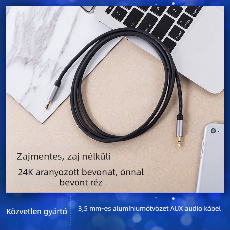 HYX-19 Audió kábel, aranyozott, ónosított rézmag, rézvezetők, PC és jármű kompatibilis