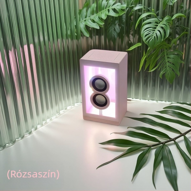 Átlátszó otthoni Bluetooth hangszóró 2 hangfallal, Bluetooth 5.3, 13W, frekvencia-tartomány 100 Hz–20 kHz, beépített 800–1000 mAh akkumulátor