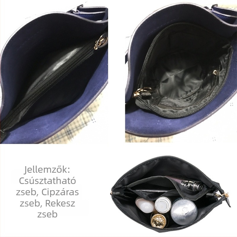 Cylindrikus belső táska bucket baghez – rendező tároló, kozmetikai táska cipzárral