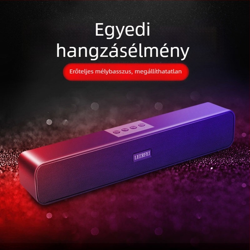 Soundbar szubwooferrel, Bluetooth 5.0, 2 hangszóró, 5W kimenet, frekvenciatartomány 100Hz-20kHz, beépített akkumulátor 2000-4000 mAh