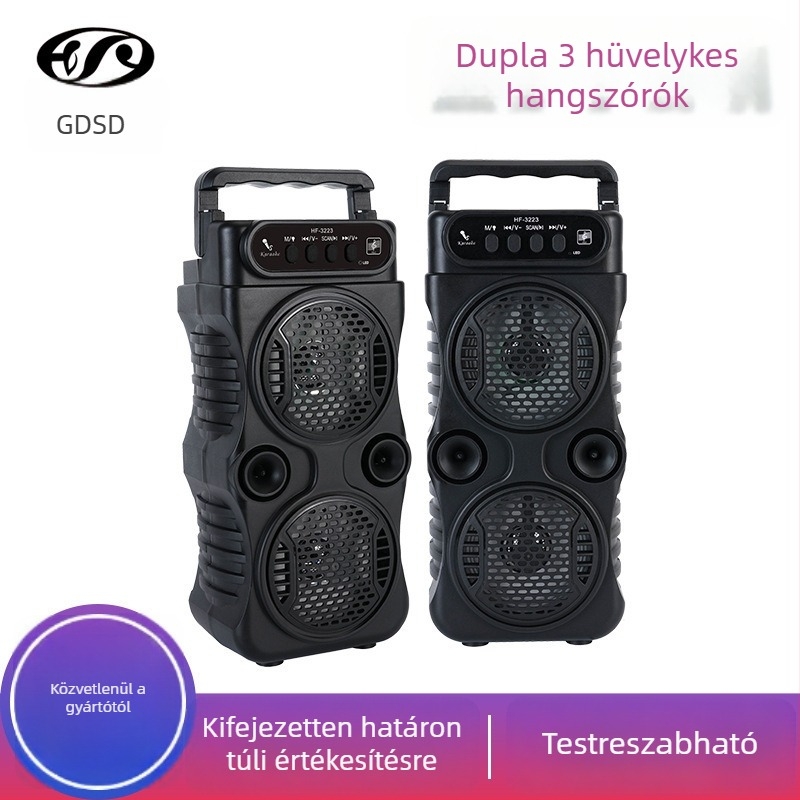 Mini Bluetooth számítógépes hangszóró két hangszóróval, USB/TF kártyával – hordozható, kültéri, többfunkciós