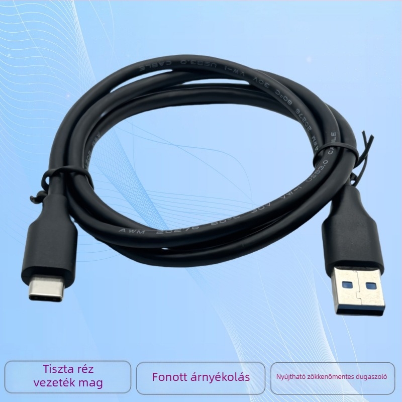 USB 3.0 Type-C adatkábel, gyors adatátvitel mobiltelefonokhoz és külső merevlemezekhez
