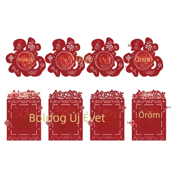 Kültéri falidekor a kertkapuhoz, 2026. év Lovak, flocked anyag, kínai stílus, tavaszi fesztivál dekoráció