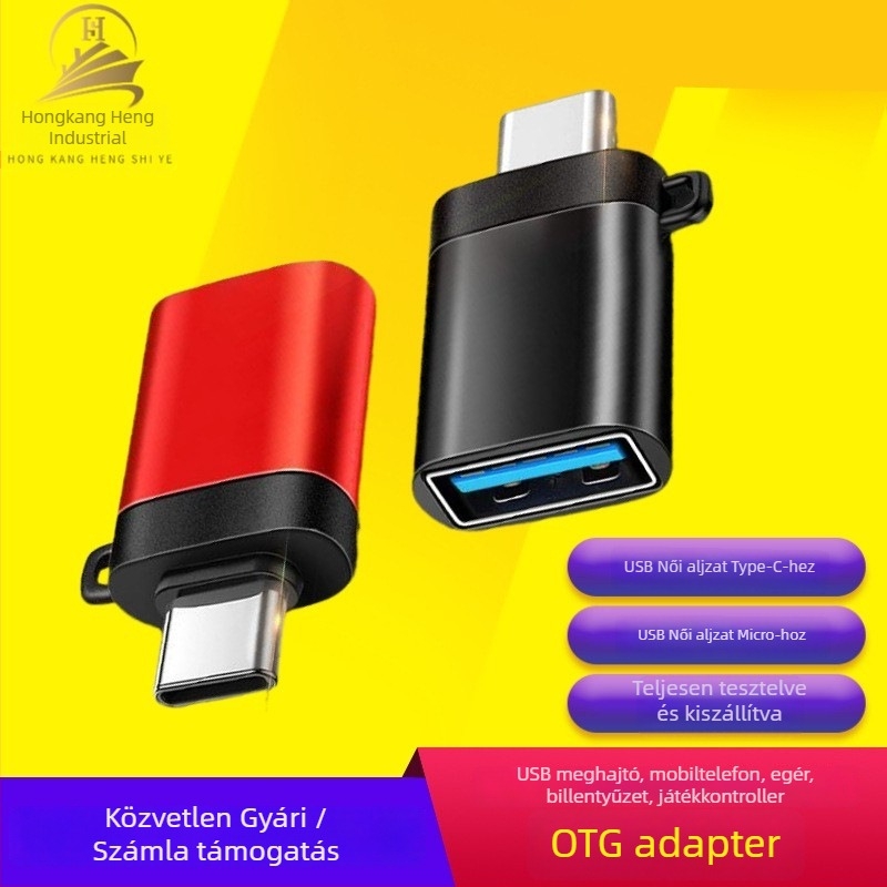 OTG USB 3.0 Type-C adapter Android eszközökhöz; támogatja a USB pendrive-ot, táblagépeket és noteszgépeket.