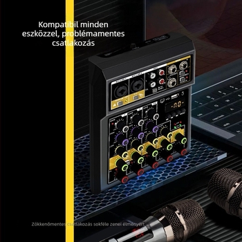 4 csatornás vezeték nélküli effektmixer zenekari felvételekhez és élő fellépésekhez, támogatja az 1–2 mikrofont