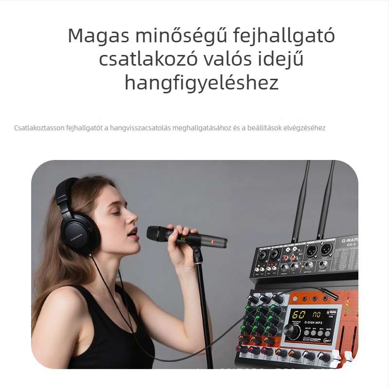 4-csatornás színpadi keverő kültéri előadásokhoz OTG felvétellel és PC/telefon támogatással