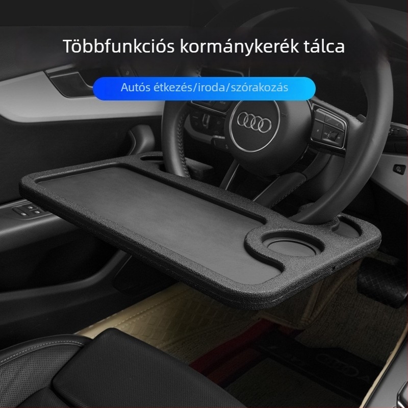 Autós belső asztal laptop-tartóval és tárolópolccal
