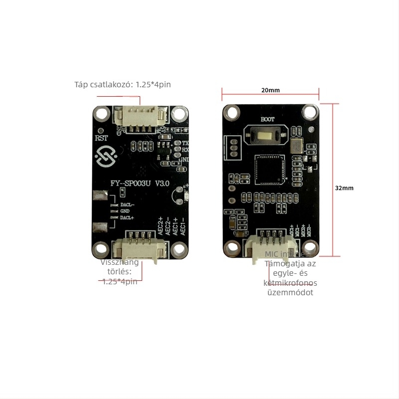 FY-SP003U USB mikrofon modul, visszhang-kiküszöbölés és intelligens zajcsökkentés, Plug-and-Play USB 2.0 interfész, támogatja az Iflytek beviteli metódust és a vizuális kaputelefont
