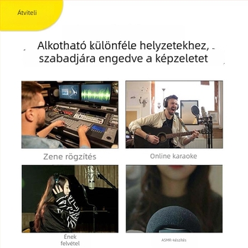 Voice Tone Q12 USB 2-csatornás mini keverő számítógépre felvételhez és élő közvetítéshez (220V, 5W, sztereó)