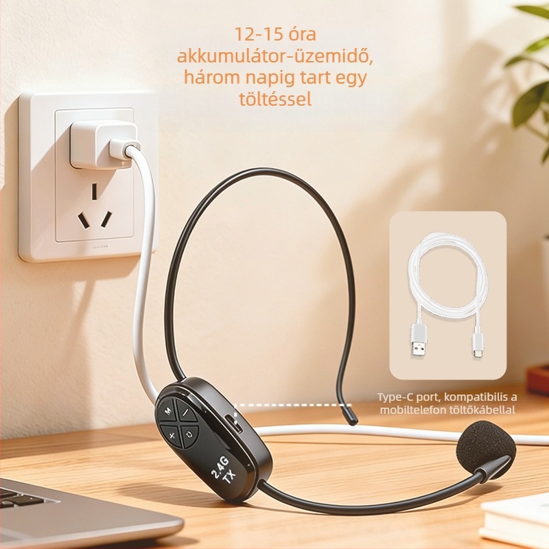 2.4G vezeték nélküli kondenzátor mikrofon rendszer akkumulátor kijelzővel, kardioid mikrofon, modell LSP101