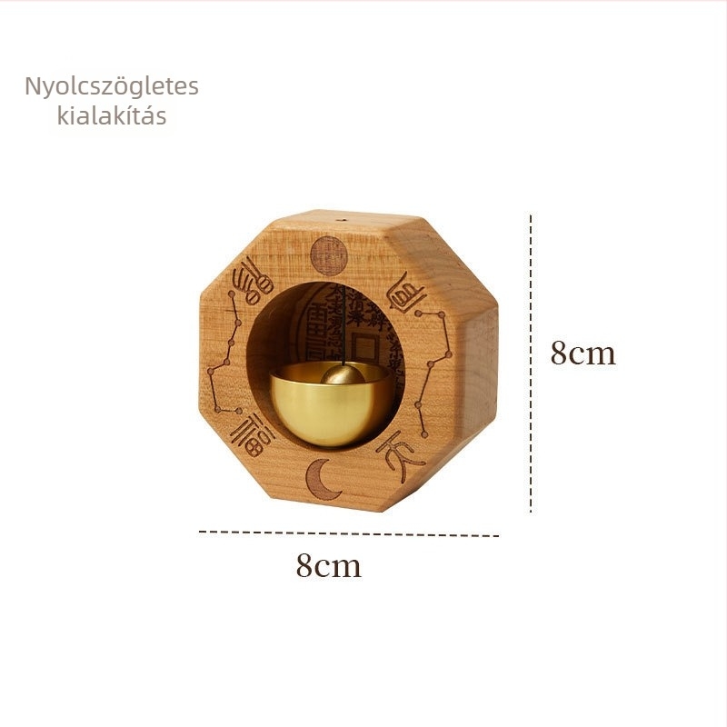 Mahagóniából készült bejárati ajtóharang – medálos harang, ajándék esküvőre, születésnapra, új otthonba költözéshez