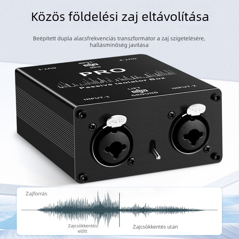 TITAK Hta003q audiójel-izolátor 6,35 mm XLR porttal zajcsökkentésre és a keverő védelmére