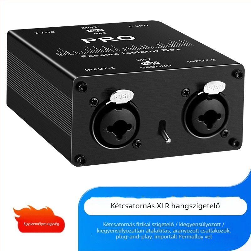 TITAK Hta003q audiójel-izolátor 6,35 mm XLR porttal zajcsökkentésre és a keverő védelmére