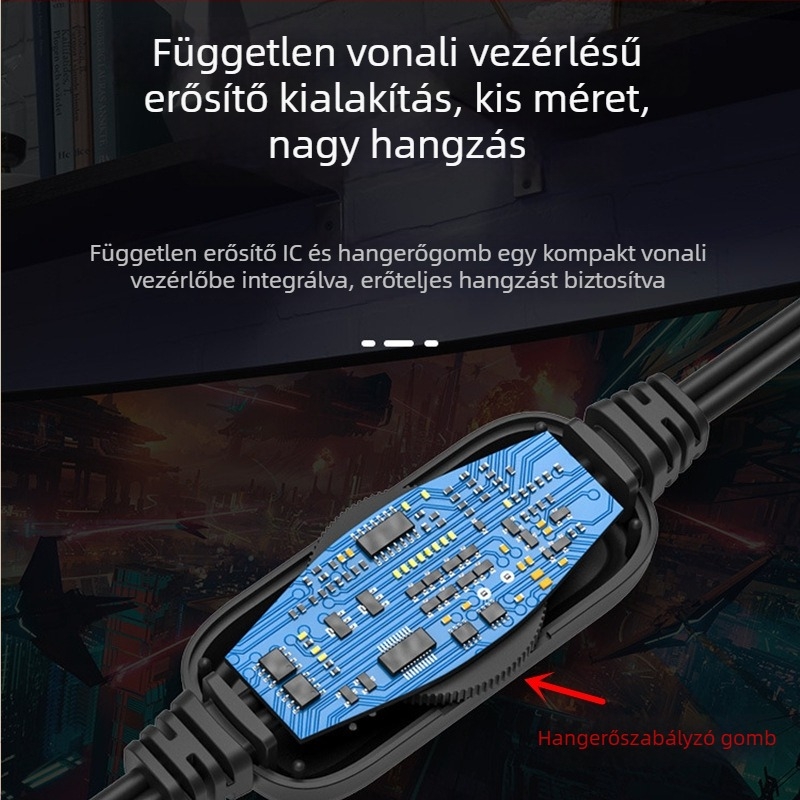 Kábeles számítógéphangfal asztali számítógéphez és laptophoz, szubwooferrel, kiváló hangzás és színes világítás
