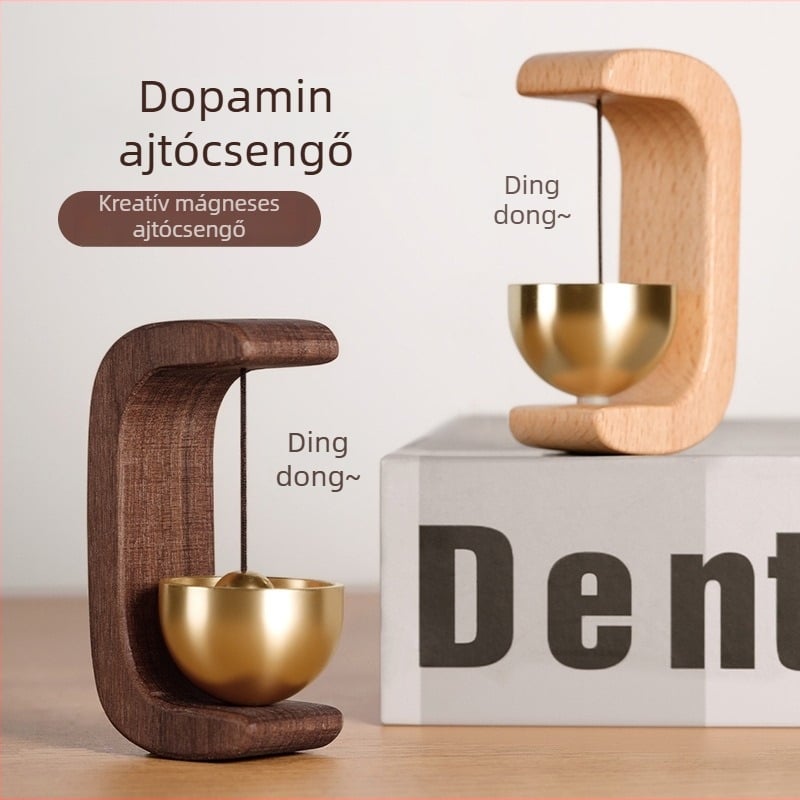 Függő ajtó harang — bükk/diófa anyag, modern minimalista stílus, csomagolás: Opp bag
