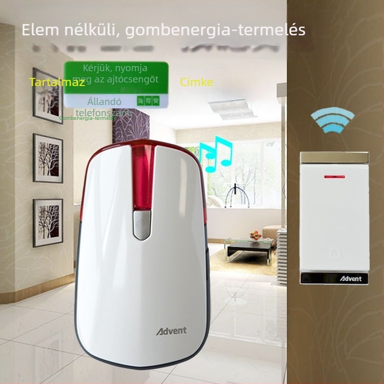 Vezeték nélküli ajtócsengő – Modell One Drag 1, vevő a konnektorban, 220V, 32 dallam, 0.2W