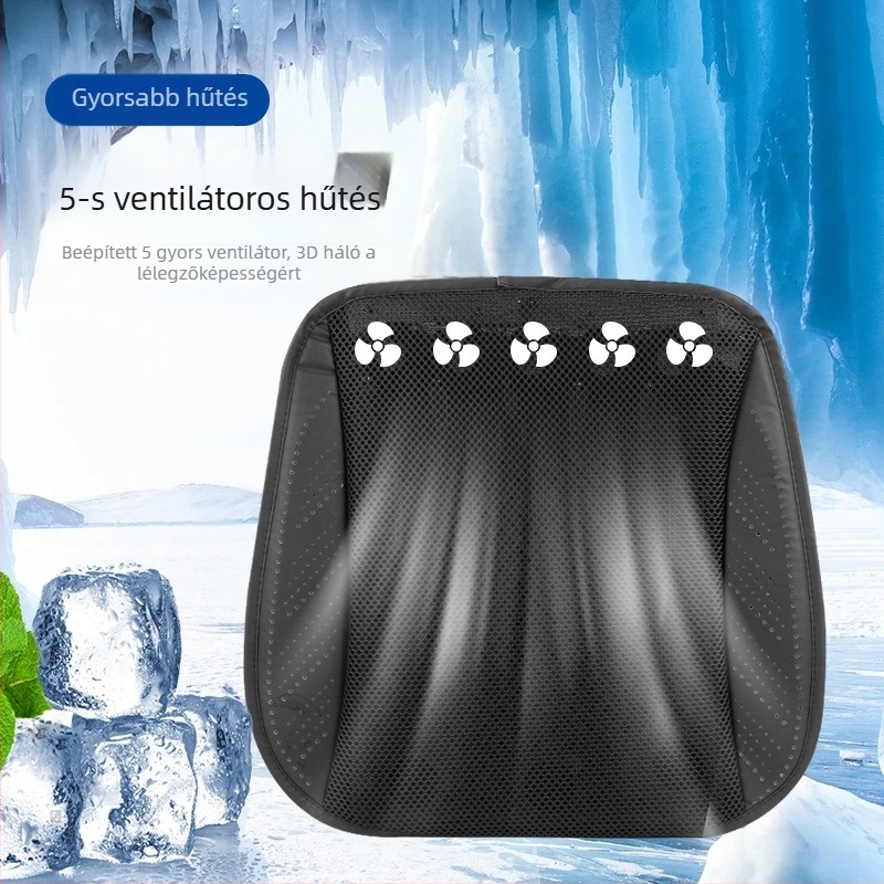 Autóülés párna jégpárna formájú, pamuttöltés, hűtés és szellőzés, nyári használatra