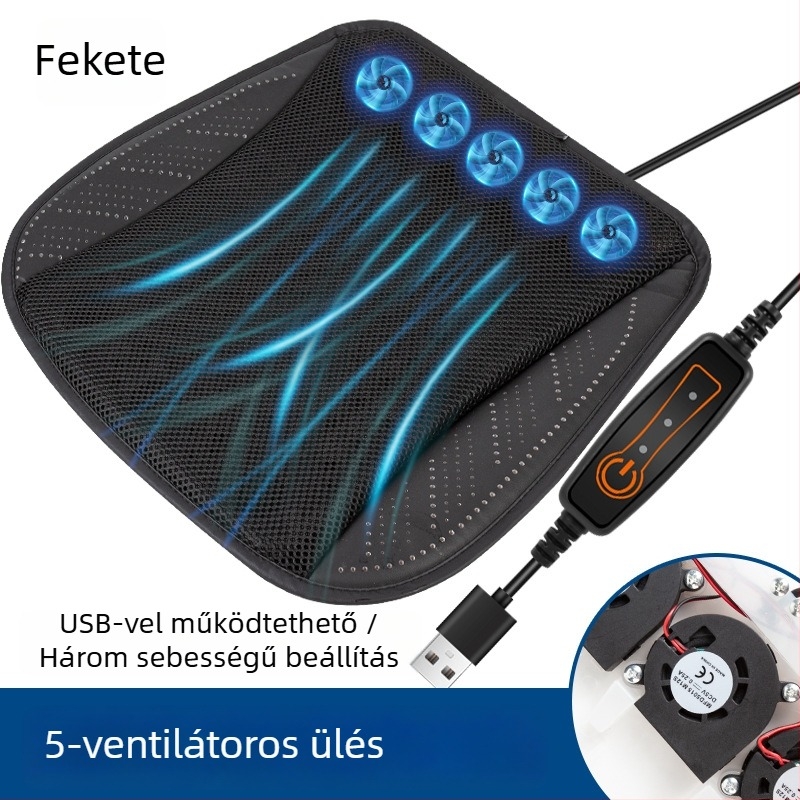 Autóülés párna jégpárna formájú, pamuttöltés, hűtés és szellőzés, nyári használatra