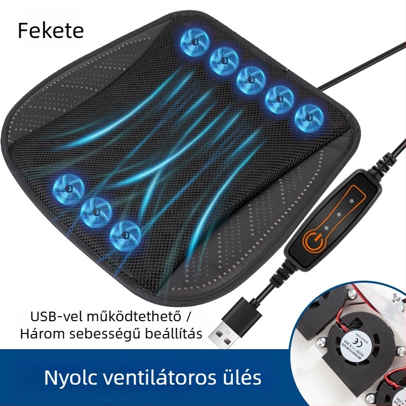 Autóülés párna jégpárna formájú, pamuttöltés, hűtés és szellőzés, nyári használatra
