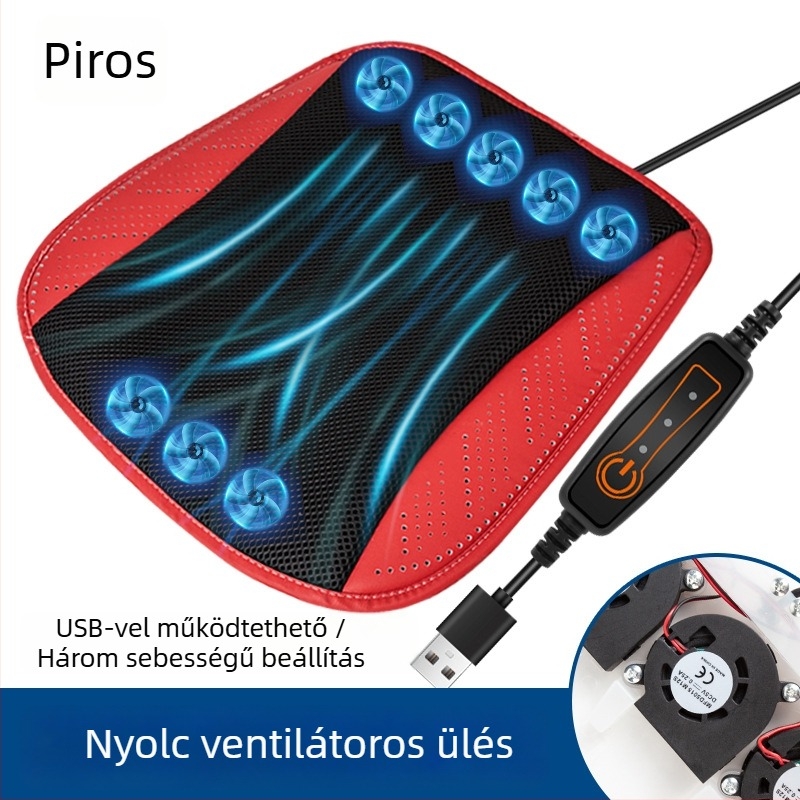 Autóülés párna jégpárna formájú, pamuttöltés, hűtés és szellőzés, nyári használatra