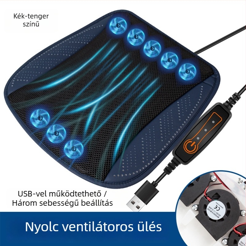 Autóülés párna jégpárna formájú, pamuttöltés, hűtés és szellőzés, nyári használatra