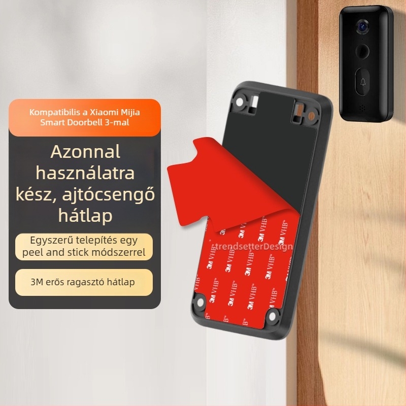 Xiaomi Mijia Smart Doorbell 3 hátsó lemezéhez való ragasztó | Modell THS-xm3 | Anyag: PS+PP+szilikagél | Típus: Biztonsági/riasztó kiegészítő | Cél: Hátsó lemez ragasztó