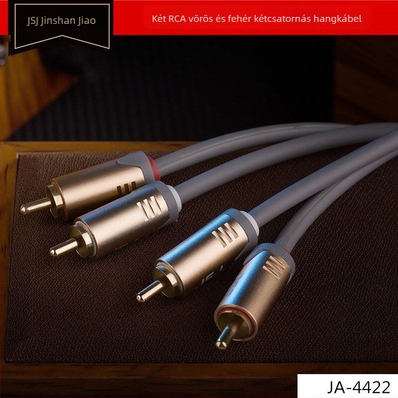 RCA lotus fejű kétutas kiegyensúlyozott audiókábel a Jsj Jinshanjiao márkától, PVC burkolat, RoHS tanúsítvány, audio- és videóhoz
