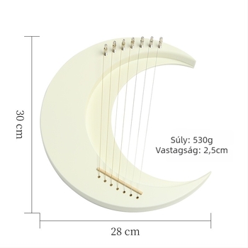 Hárfa – Félhold-lira, Mini hangszer félhold formában, Tömege 530 g, Anyag: Egyéb
