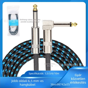 HK-YPX-09 Szigetelt audio kábel egyenes könyökkel, nejlon fonat + rézmag, hangszerhez