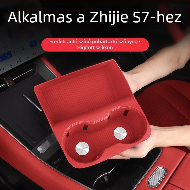 Night shark S7 szilikon pohártartó autóhoz – vezeték nélküli töltés, belső középkonzol kiegészítő, pohár alátét