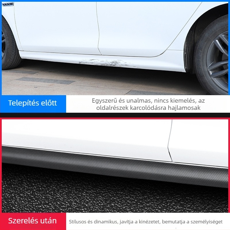 Delano PVC autó küszöbvédő szalag, szénszálas mintázat, modell 08