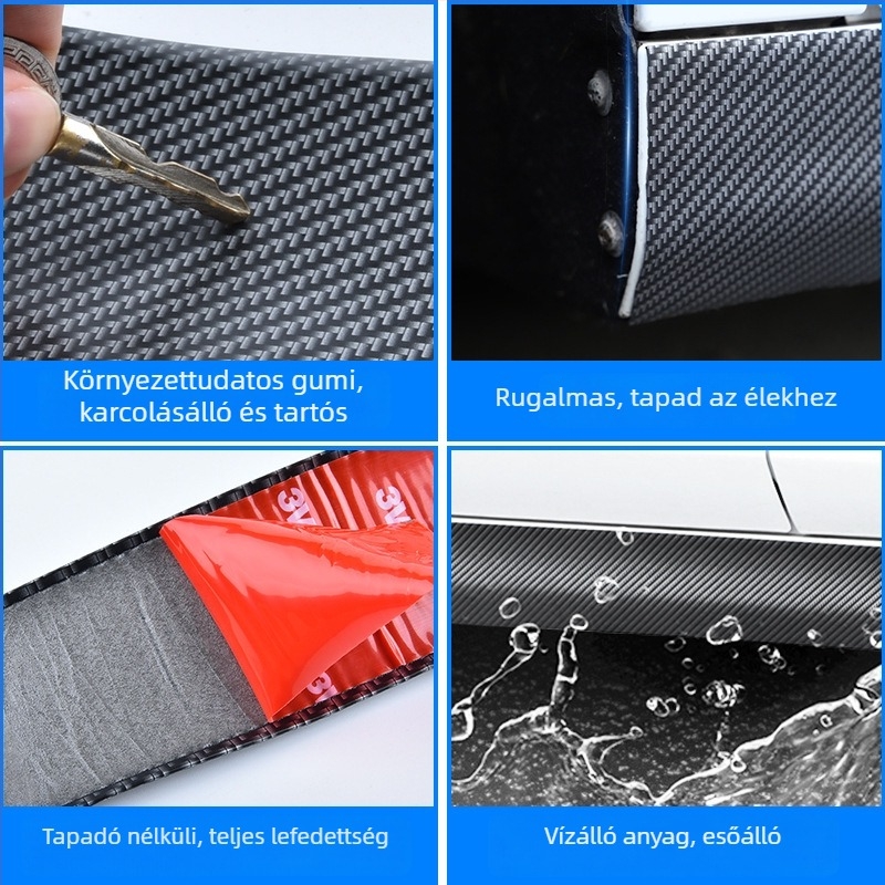 Delano PVC autó küszöbvédő szalag, szénszálas mintázat, modell 08