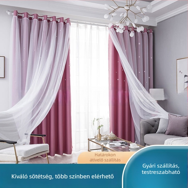 Sötétítő függönyök – 100% poliészter, nyomtatott design, modern minimalista stílus, síkablakhoz illeszkedő