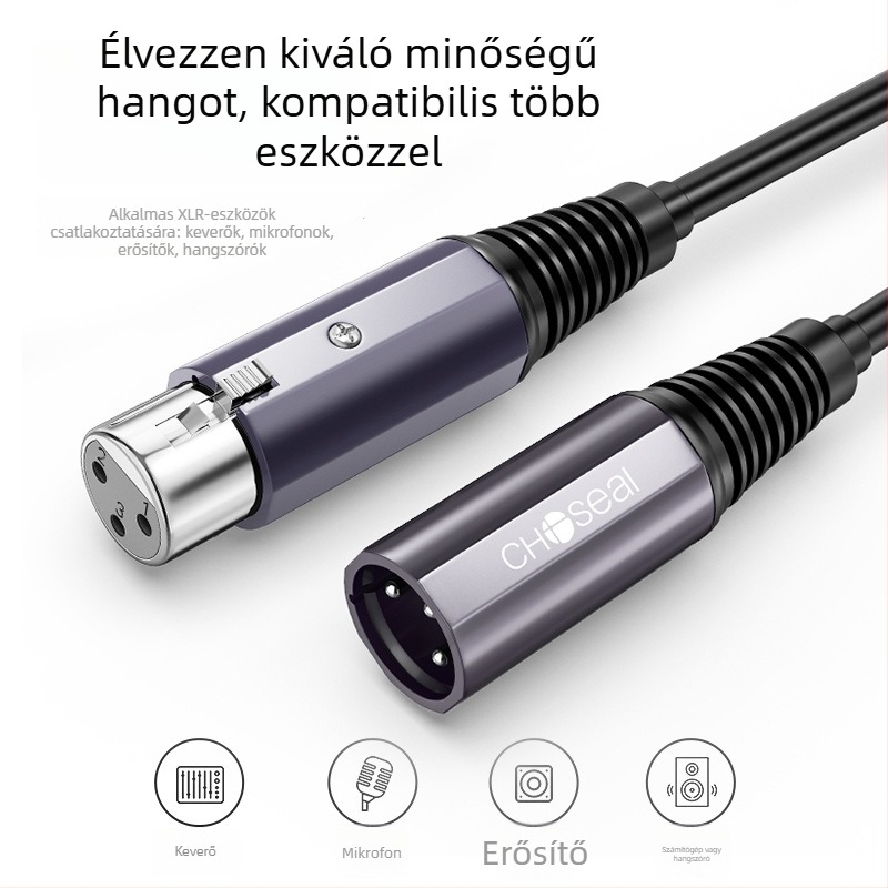 Kiegyensúlyozott audió kábel QAD24BK – csupasz rézmag, réz vezető, aranyozott, 1 kg