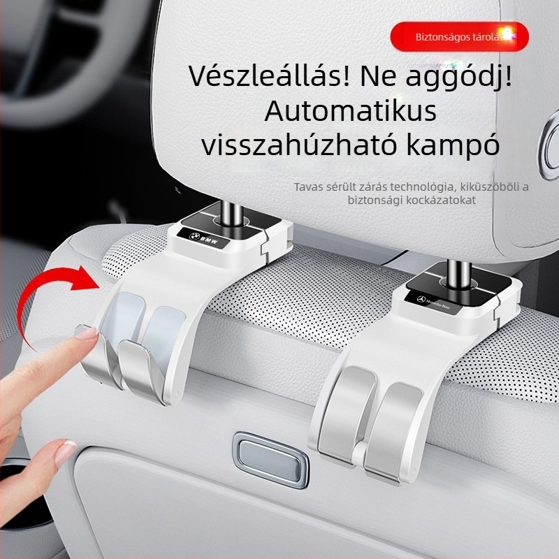 Autóülés akasztó, többfunkciós mosoly dizájnnal, rejtett tároló a hátsó ülés mögött (ABS • Márka: H.c • Logó nyomtatás: Igen • Személyre szabás: Igen)